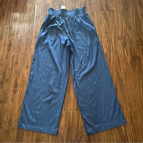 NWT Laundry by Shelli Segal Wide Leg Elastic Waist Blue Pants size medium - Picture 9 of 10